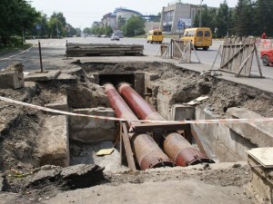Улицу Сони Кривой перекрыли для строительства газопровода