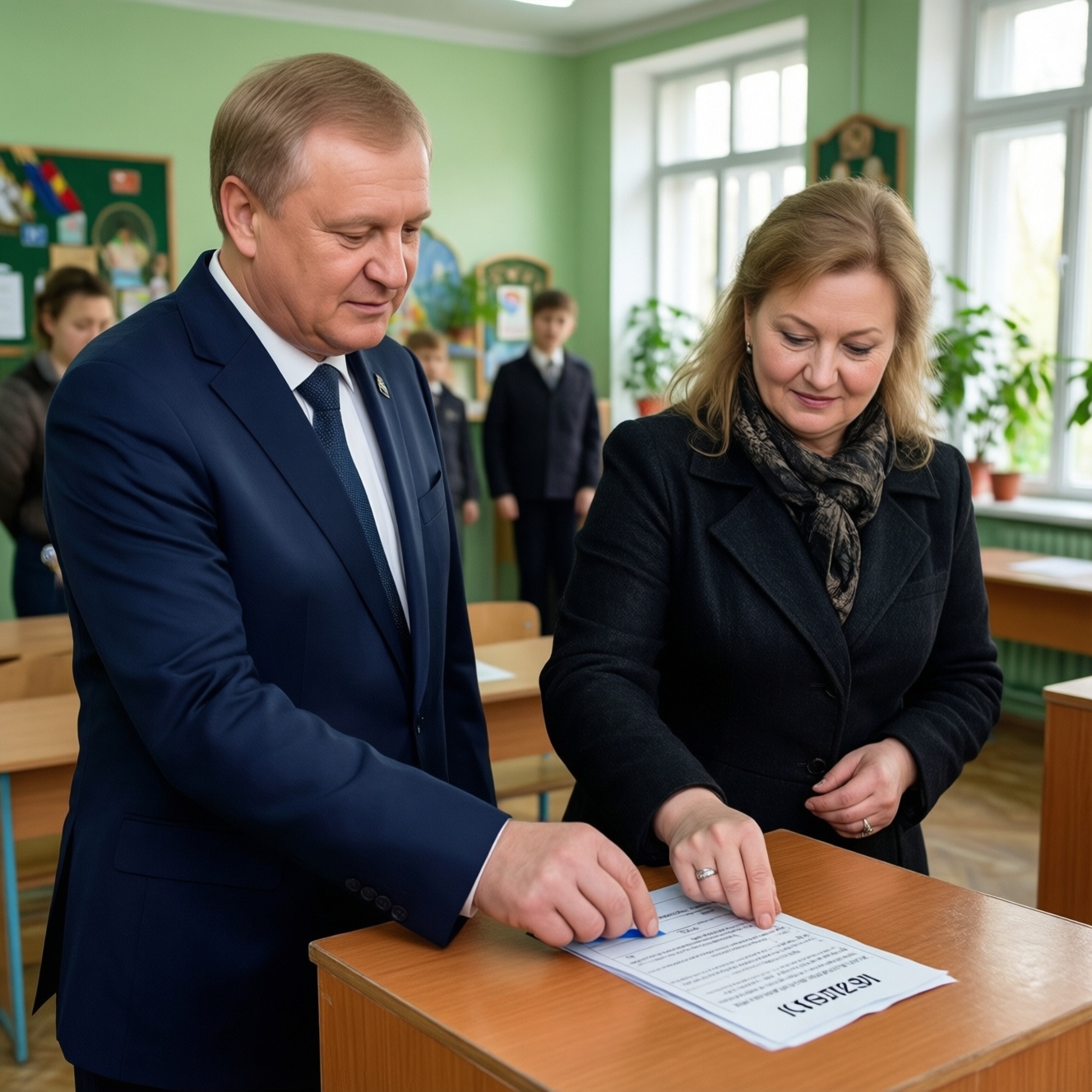 Брынцалов с супругой проголосовал на выборах в Дзержинском на участке в школе № 16 Брынцалов с супругой проголосовал на выборах в Дзержинском на участке в школе № 16